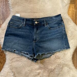 Joe's Jeans  Raw Edge Hem Frayed‎ Distressed Denim Blue Jean Shorts Sz 30
